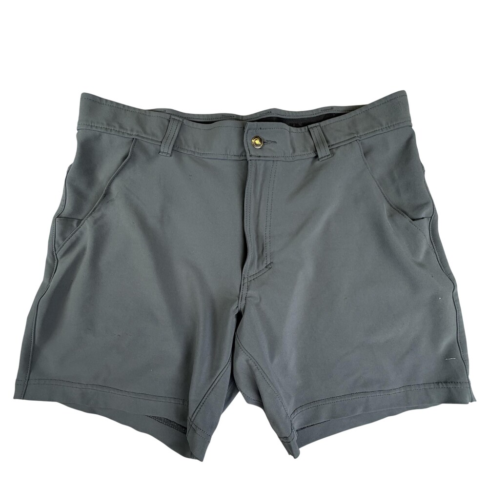 Origin Shorts Mens 38 Gray Stretch Microfiber Chino 7 Inseam Made USA Casual